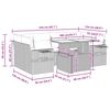 vidaXL 7-daļīgs dārza dīvāna komplekts, matrači, pelēka PE rotangpalma