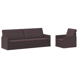 vidaXL Dīvānu komplekts 2 pcs Tum&scaron;i brūna Audums