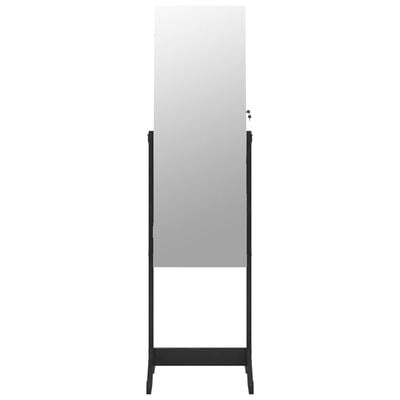 vidaXL rotaslietu skapītis ar spoguli, melns, 42x38x152 cm