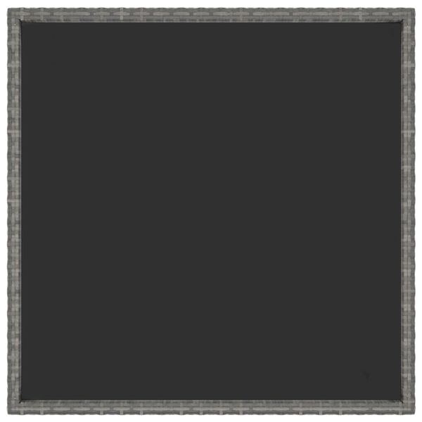 vidaXL dārza galds, pelēks, 90x90x75 cm, PE rotangpalma