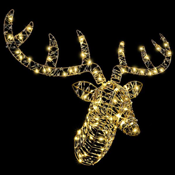 vidaXL Ziemassvētku ziemeļbriedis ar kamanām Silti balta PET