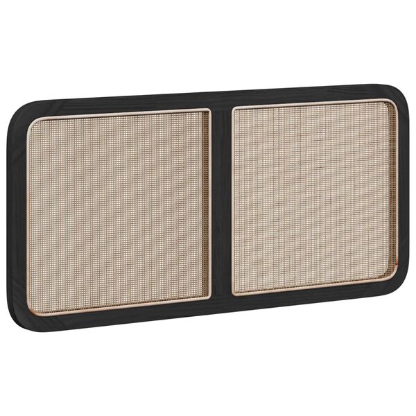 vidaXL Galvgalis ar galvas klāju Melna 120 x 55 x 3 cm Rotangpalma