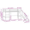 vidaXL bērnu augstā gulta ar torni, zila, 80x200 cm, priedes koks