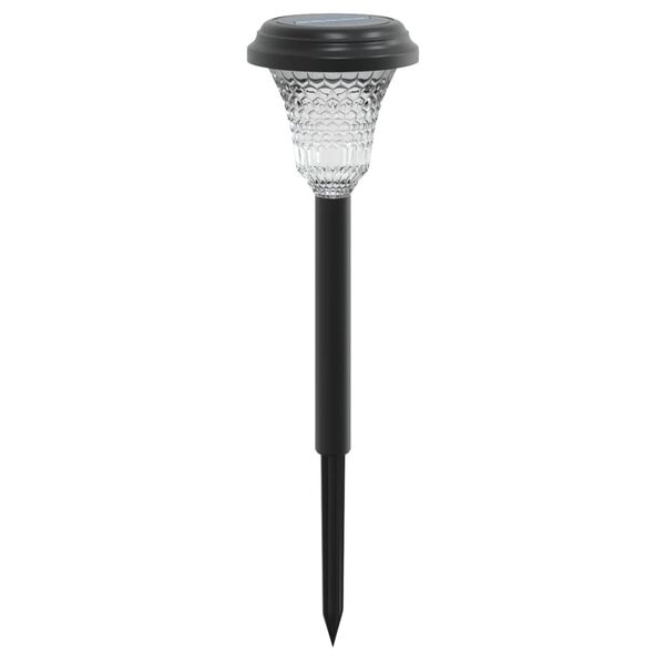 vidaXL solārās ceļa lampas ar mietiņiem, 12 gab., balta