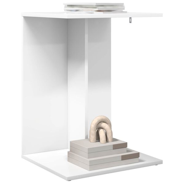 vidaXL Sānu galds Balts 45 x 40 x 62,5 cm Inženierijas koks