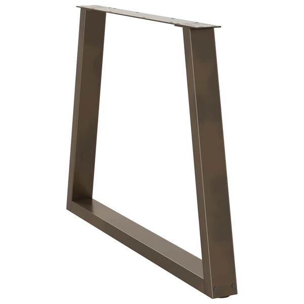 vidaXL ēdamgalda kājas, 2 gab., V-veida, dabīgs tērauds, 100x(72-73,3) cm