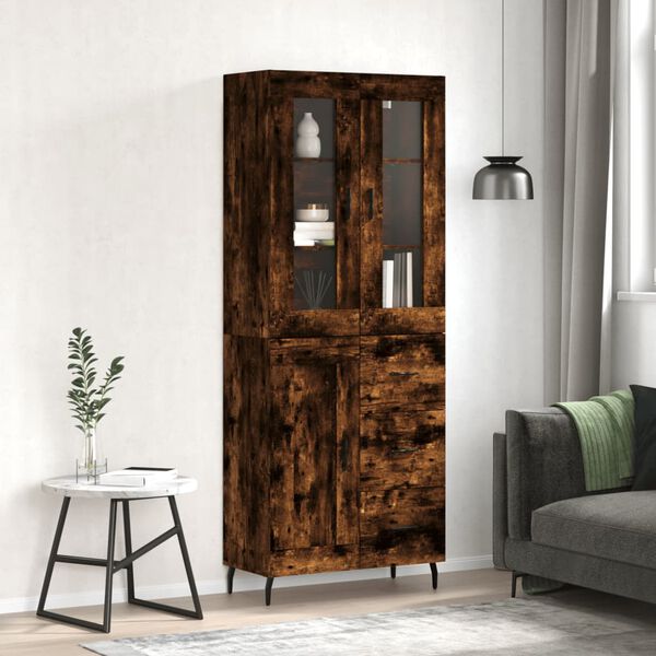 vidaXL augstais skapis, ozolkoka, 69,5x34x180 cm, inženierijas koks