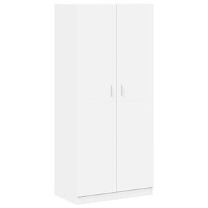 vidaXL skapis, balts, 90x52x200 cm, inženierijas koks