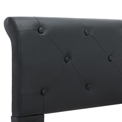 vidaXL gultas rāmis, melna mākslīgā āda, 180x200 cm
