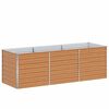 vidaXL Augstā puķu kaste Gai&scaron;i brūns 240 x 80 x 77 cm Cinkota tērauda