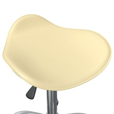 vidaXL grozāmi virtuves krēsli, 4 gab., krēmkrāsas mākslīgā āda