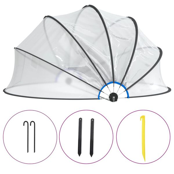 vidaXL baseina kupols, apaļš, 467x234 cm, PVC