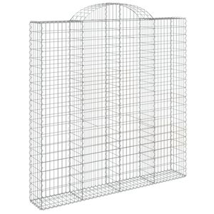 vidaXL arkveida gabiona grozs, 200x30x200/220 cm, cinkota dzelzs