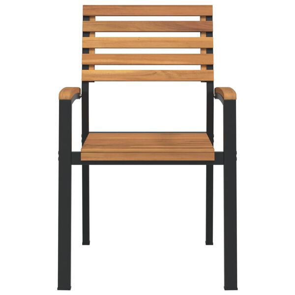 vidaXL dārza krēsli, 4 gab., akācijas koks, saliekami viens uz otra