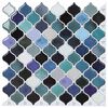 vidaXL Lanturn Flīze 10 gab. Zils zaļ&scaron; 27 x 27 cm Poliuretāns un PET
