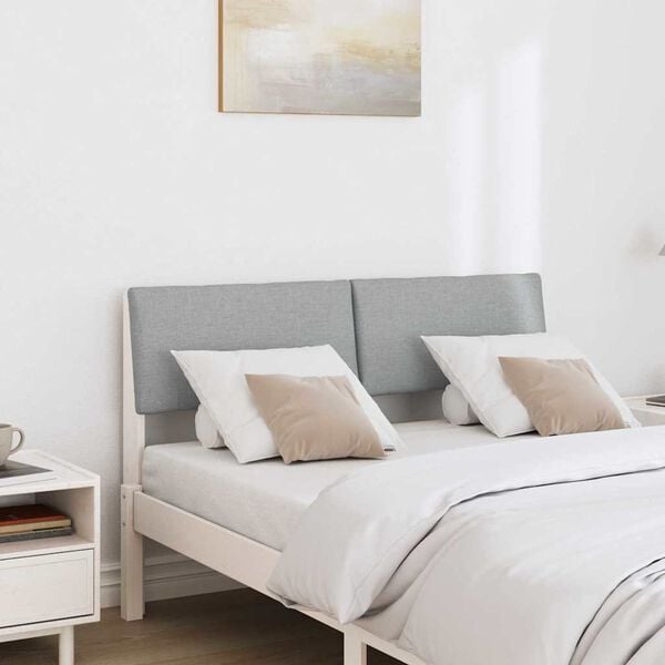 vidaXL Mīkstināts gultas galvgalis Gai&scaron;i pelēks 120 cm