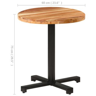 vidaXL bistro galds, apaļš, Ø70x75 cm, akācijas masīvkoks