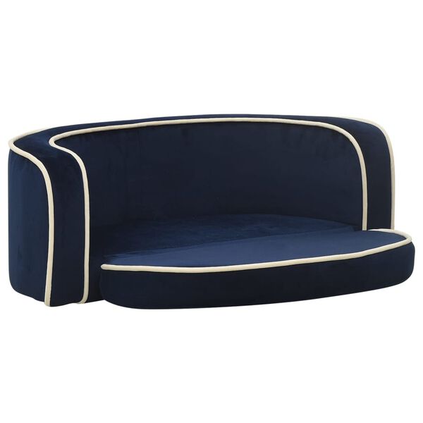 vidaXL saliekams dīvāns suņiem, zils, 73x67x26 cm, plī&scaron;s, matracis