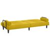 vidaXL dīvāngulta ar roku balstiem, dzeltens samts