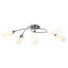 vidaXL griestu lampa ar keramikas abažūriem, 5 E14 spuldzes, balta