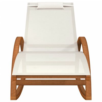 vidaXL šūpuļkrēsls, balts tekstilēns, papeles masīvkoks
