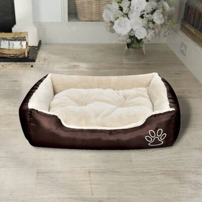vidaXL suņu gulta ar polsterētu spilvenu, silta, M izmērs