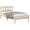 vidaXL Gultas rāmis Brūna 90 x 190 cm Ciets priedes koks