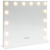 vidaXL LED tualetes spogulis Balts 50 x 10 x 44 cm Stikls un tērauds