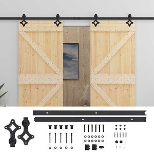 vidaXL Slīdo&scaron;ās durvis 2 gab. 90 x 210 cm Priedes masīvkoks