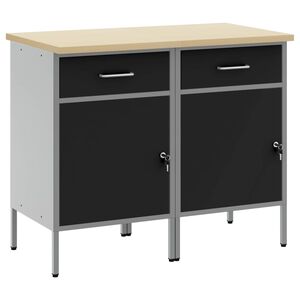 vidaXL Darba skapis 2 gab. Melns un pelēks 100 x 55 x 85 cm
