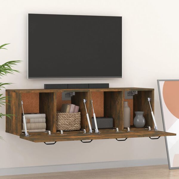 vidaXL sienas skapī&scaron;i, 2 gab., ozola, 80x35x36,5 cm, inženierijas koks