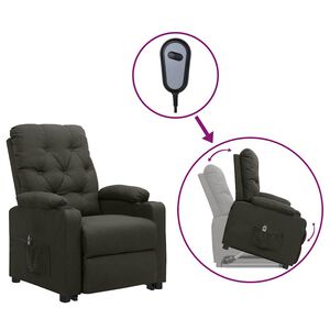 vidaXL atpūtas krēsls, paceļams, pelēkbrūns audums