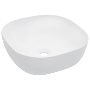 vidaXL izlietne, 42,5x42,5x14,5 cm, balta keramika
