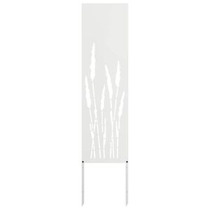 vidaXL Dārza privātuma ekrāns Balts 32 x 140 cm Auksti velmēta tērauds