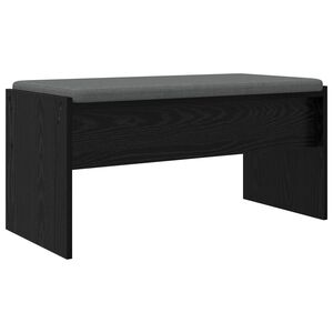 vidaXL Zāles sols ar spilvenu Melns ozolkoks 83 x 38 x 40 cm