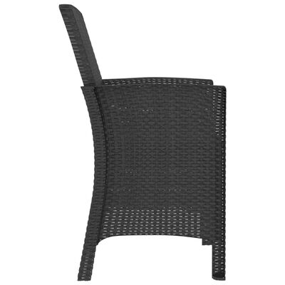 vidaXL dārza krēsli ar matračiem, 2 gab., PP rotangpalma, grafītpelēki