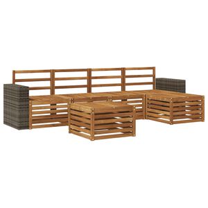 vidaXL Āra dīvānu komplekts 6 pcs Dabiska