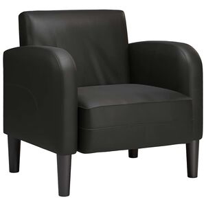 vidaXL dīvāns ar roku balstiem, melns, 54 cm, mākslīgā āda