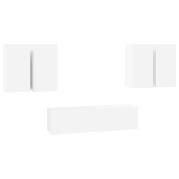 vidaXL 6-daļīgs TV plauktu komplekts, balts, inženierijas koks