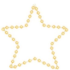 vidaXL Ziemassvētku figūra, zvaigzne, 48 silti baltas LED, 56 cm