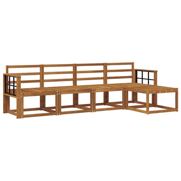 vidaXL Āra dīvānu komplekts 5 pcs Dabiska Cietā akācijas koks