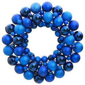 vidaXL Ziemassvētku vainags, zils, 45 cm, polistirols