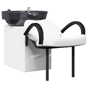 vidaXL &Scaron;ampūna krēsls Balts un melns 136 x 60 x 92 cm PVC