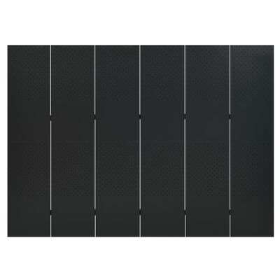 vidaXL 6-paneļu istabas aizslietņi, 2 gab., melni, 240x180 cm, tērauds