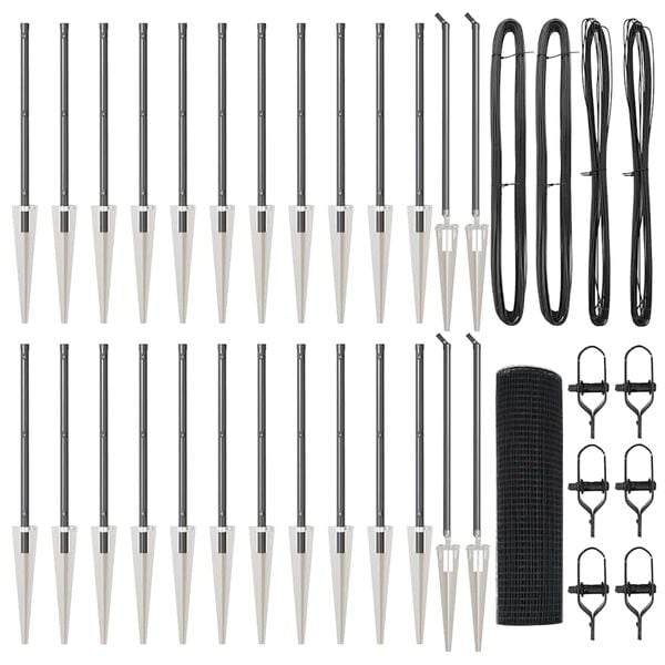 vidaXL Žoga āķis Pelēka 50 x 0,6 m (12 x 12 mm mreža) Tērauds un PVC