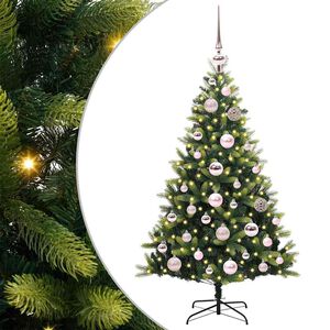 vidaXL Mākslīgā izliektā Ziemassvētku egle ar 150 LED gaismām Zaļa
