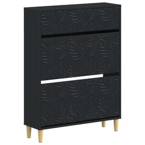 vidaXL Apavu skapis DELFT 78 x 24 x 103 cm Inženierijas koks Melns