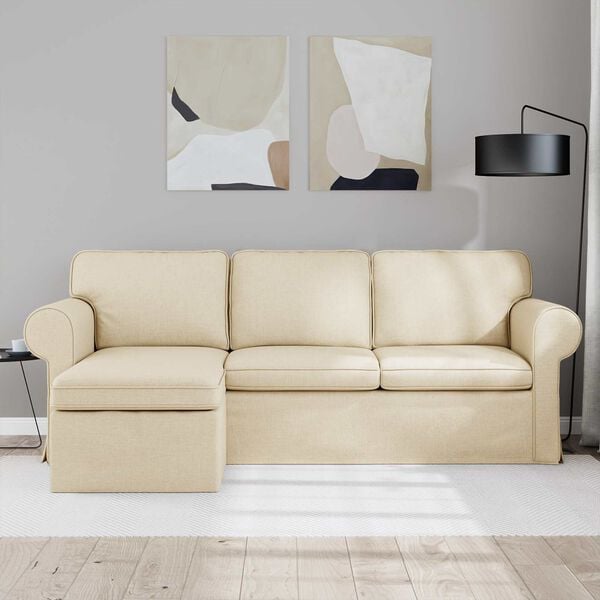 vidaXL Dīvāns Krēmkrāsa