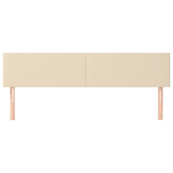 vidaXL gultas galvgaļi, 2 gab., 80x5x78/88 cm, krēmkrāsas audums