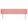 vidaXL galvgalis ar malām, rozā samts, 183x23x78/88 cm